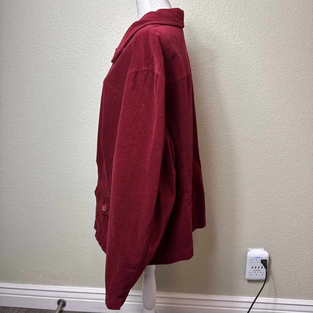 INC International Concepts Red Corduroy Jacket Plus Size 3X Button Shacket Y2K - Picture 4 of 6